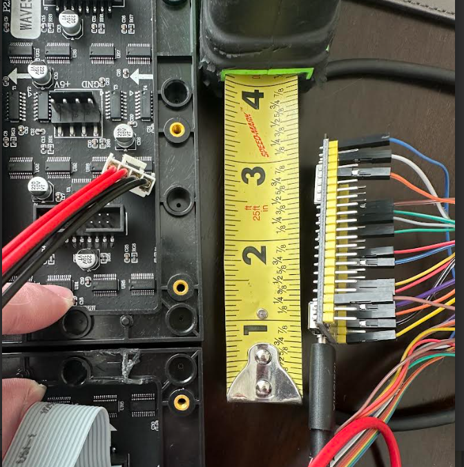 ESP32 hand-wired to panel connectors