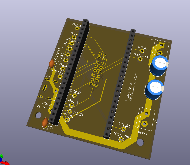 LED display PCB 3D render