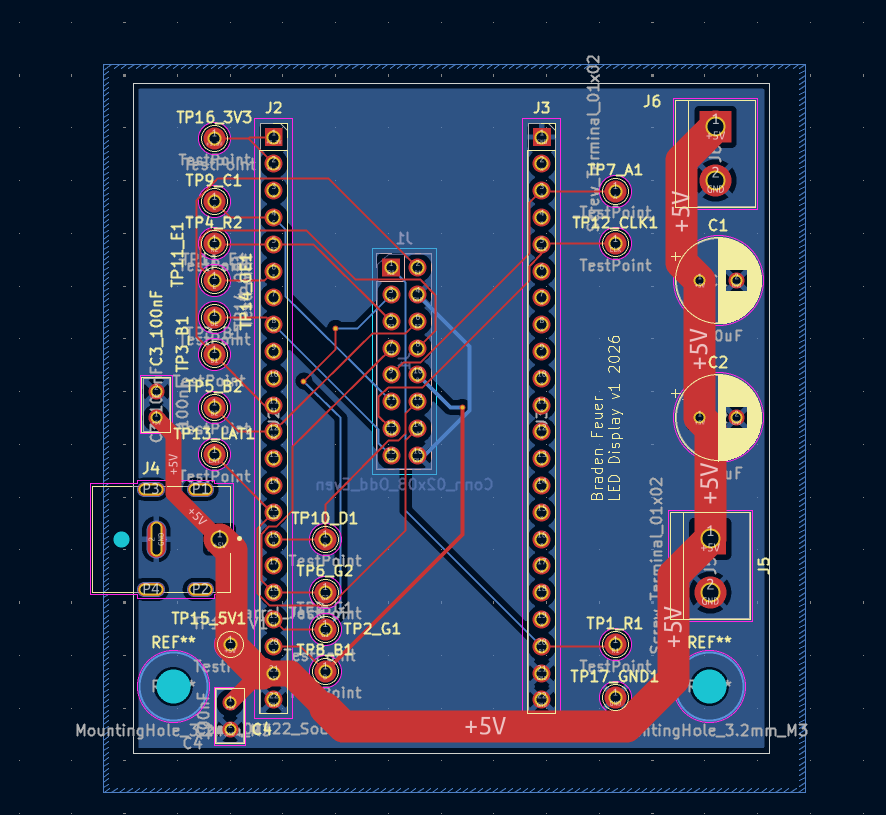 LED display PCB layout in KiCad
